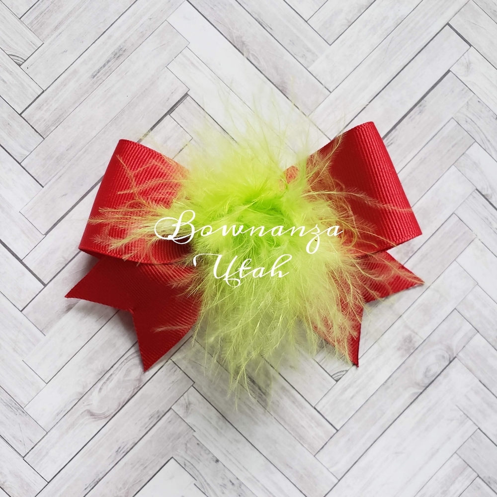 Grinch Christmas bow